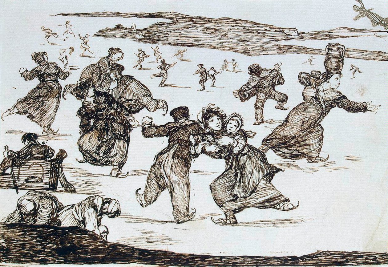 1812年至1823年之间的溜冰者。 作者 弗朗西斯科·德·戈雅