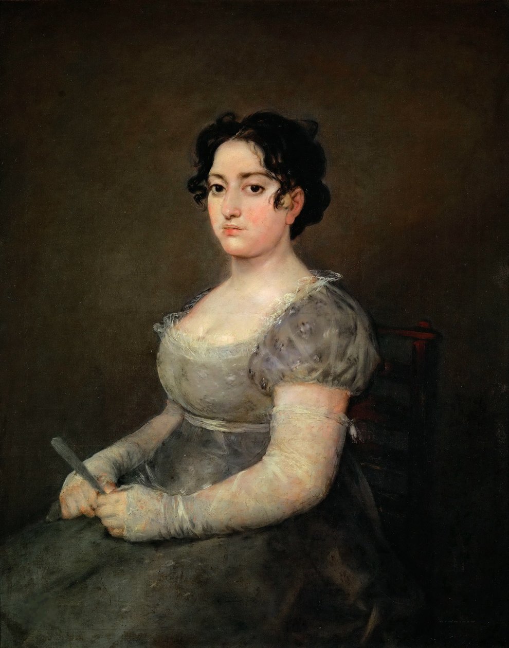 拿着扇子的女士画像，1806-1807。 作者 弗朗西斯科·戈亚德