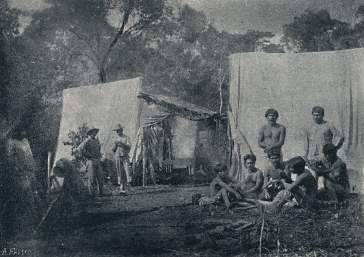 瓜拉尼人参观营地，1895年 作者 弗朗西斯科·亨斯勒