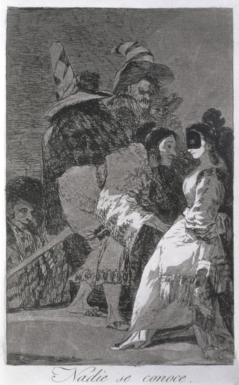 193-0082106 没有人认识自己，“Los caprichos”的第 6 版，酒吧。 1799（蚀刻） 作者 弗朗西斯科·何塞·德·戈雅 y Lucientes
