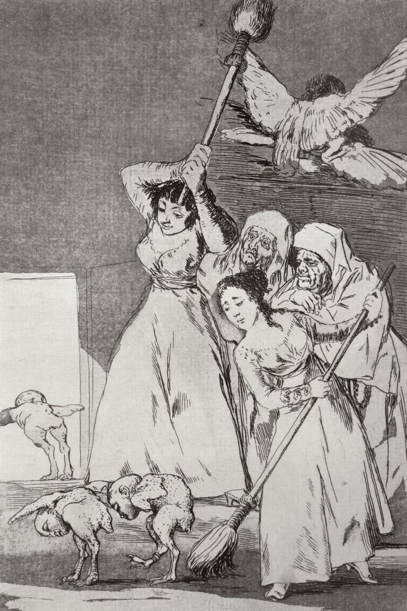 193-0082120 他们去了，弹奏的，第 20 盘“Los caprichos”，酒吧。 1799（蚀刻） 作者 弗朗西斯科·何塞·德·戈雅 y Lucientes