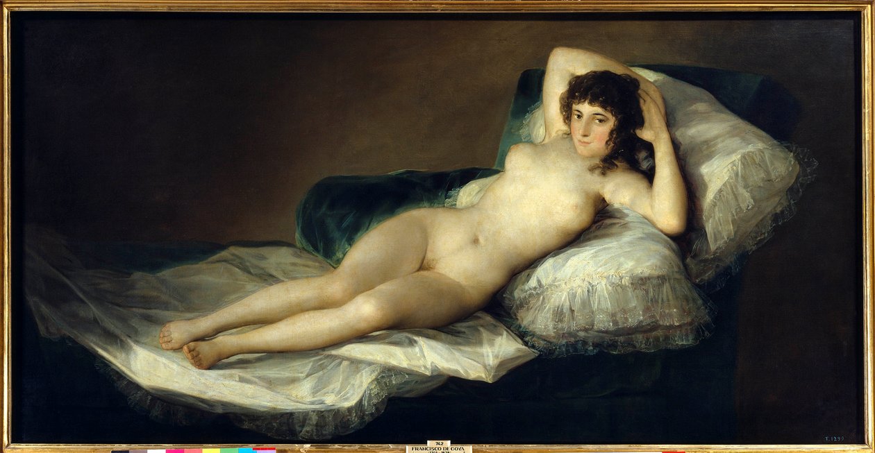 La maja desnuda（《裸体玛雅》），约 1800 年（布面油画） 作者 弗朗西斯科·何塞·德·戈雅 y Lucientes