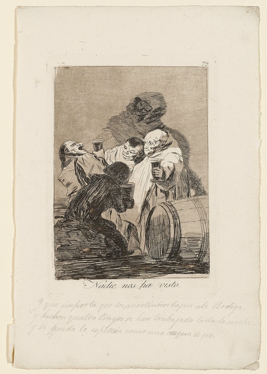 没有人看见我们，出自“ Los Caprichos”，1799年 作者 弗朗西斯科·德·戈雅