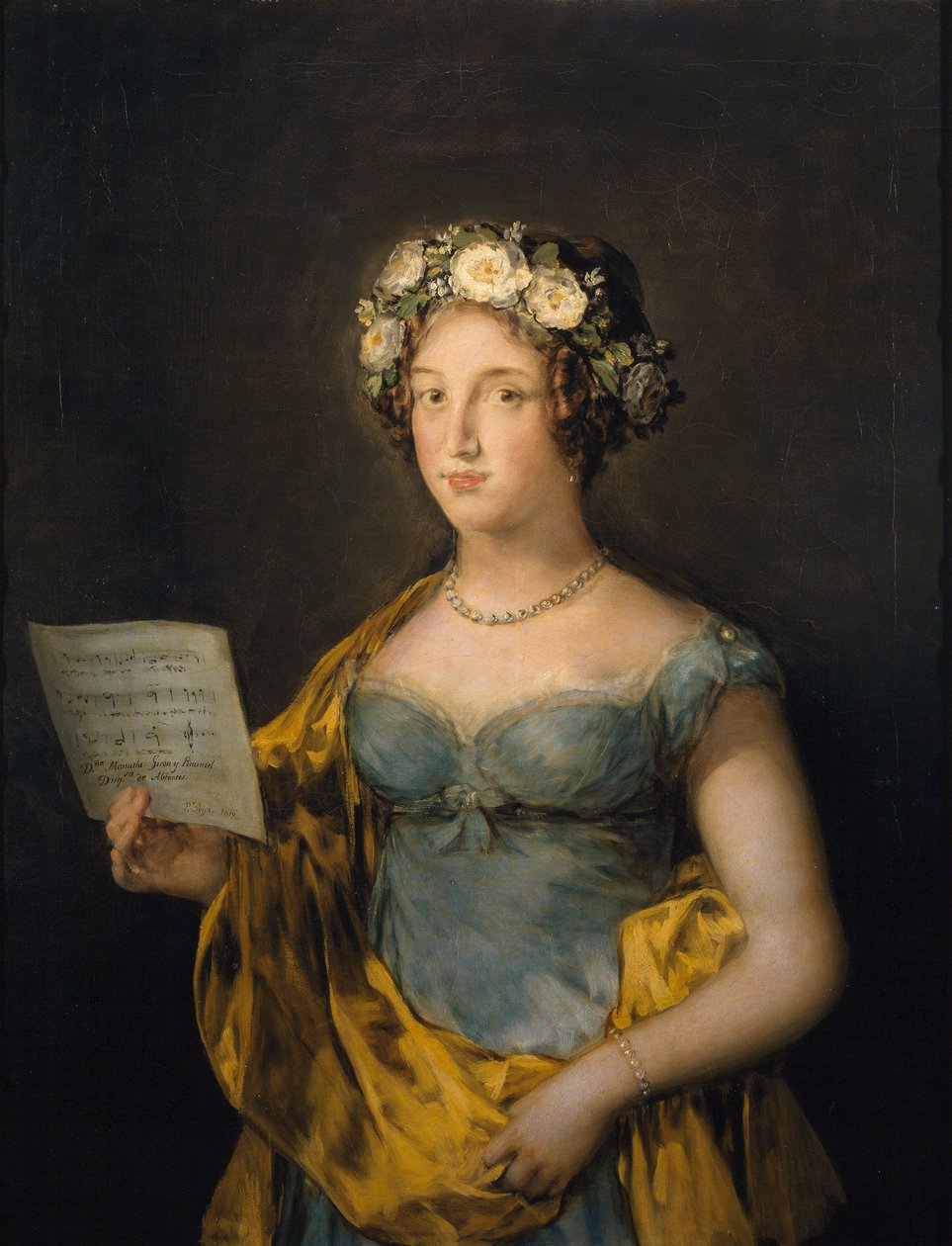 Manuela Tellez Giron y Pimentel (1794-1838) 的肖像，Francisco de Goya (1746-1828) Abrantes 公爵夫人 作者 弗朗西斯科·德·戈雅