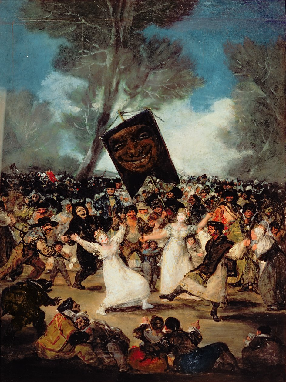 沙丁鱼的埋葬（Corpus Christi节，星期三（灰烬）），约1812-19（布面油画） 作者 弗朗西斯科·德·戈雅
