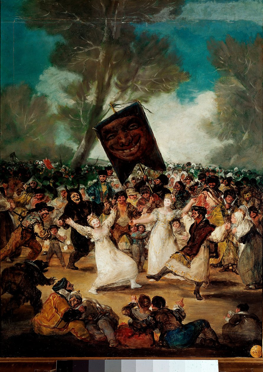 沙丁鱼的葬礼(Entierro della sardina) 弗朗西斯科-戈雅-卢古尔德(Francisco Goya y Lucientes)(1746-1828)的画作。 作者 弗朗西斯科·德·戈雅