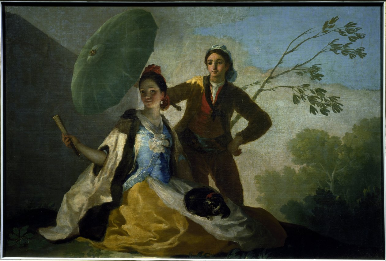 阳伞-Francisco Goya y Lucientes绘画 作者 弗朗西斯科·德·戈雅