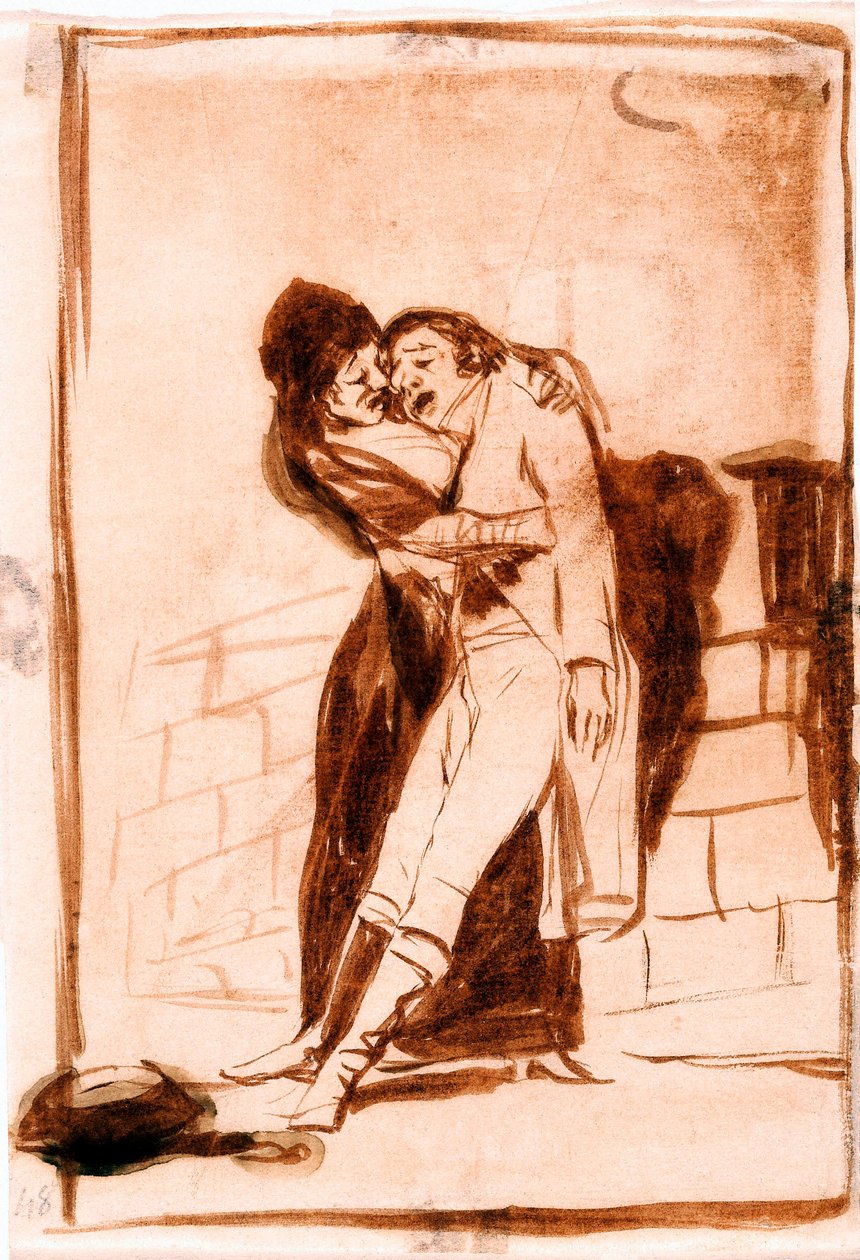 “心血来潮”（Los caprichos）：爱与死。 预备图1797-1798（图纸） 作者 弗朗西斯科·德·戈雅