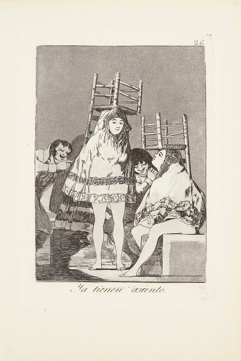 他们已经有了一个座位（Ya tienen asiento） Plate 26 from: Los Caprichos 作者 弗朗西斯科·何塞·德·戈雅 y Lucientes