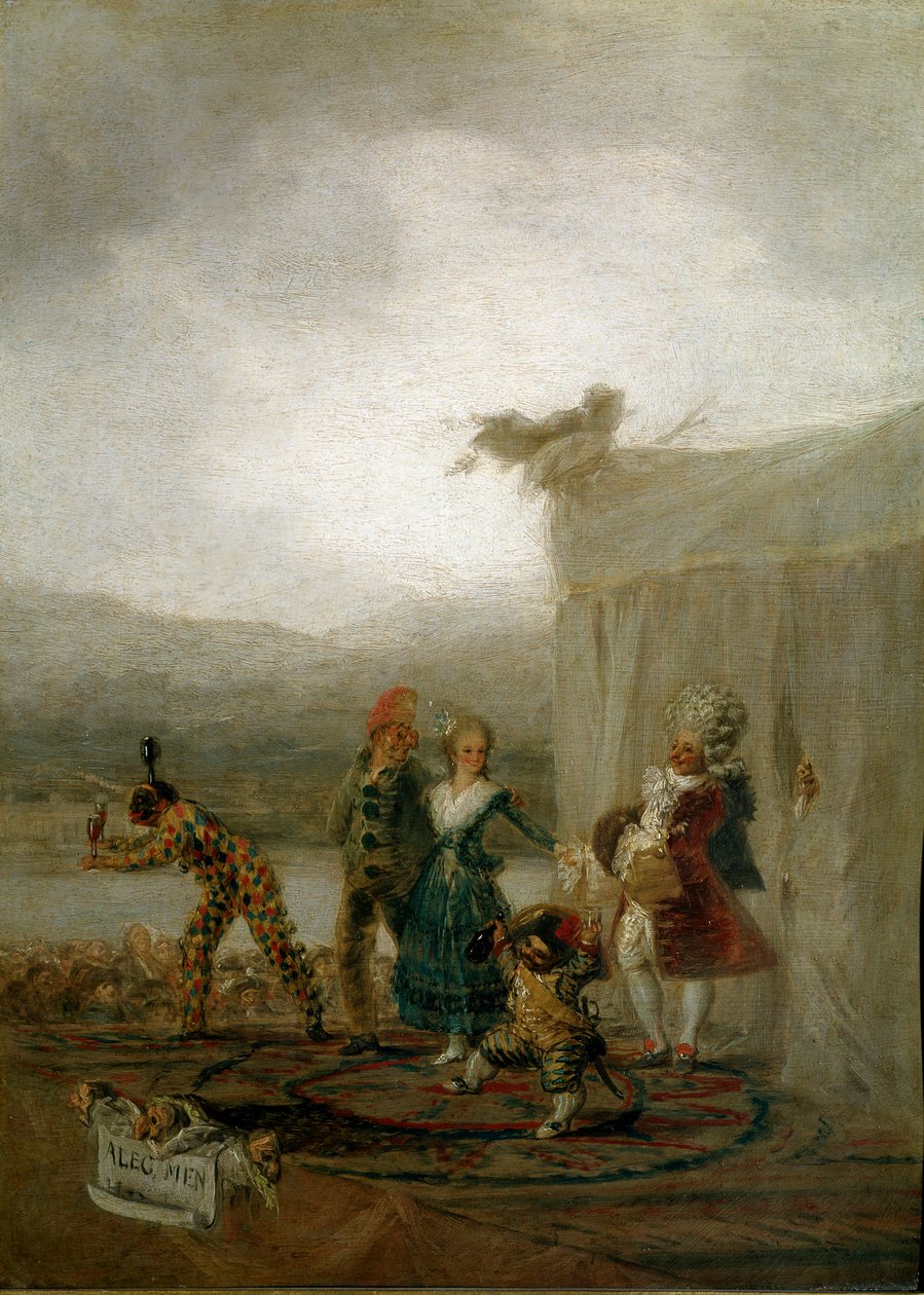 Travelling comic actors Characters (including a dwarf and a harlequin (Arlecchino, Harlequin), inspire the Commedia dell