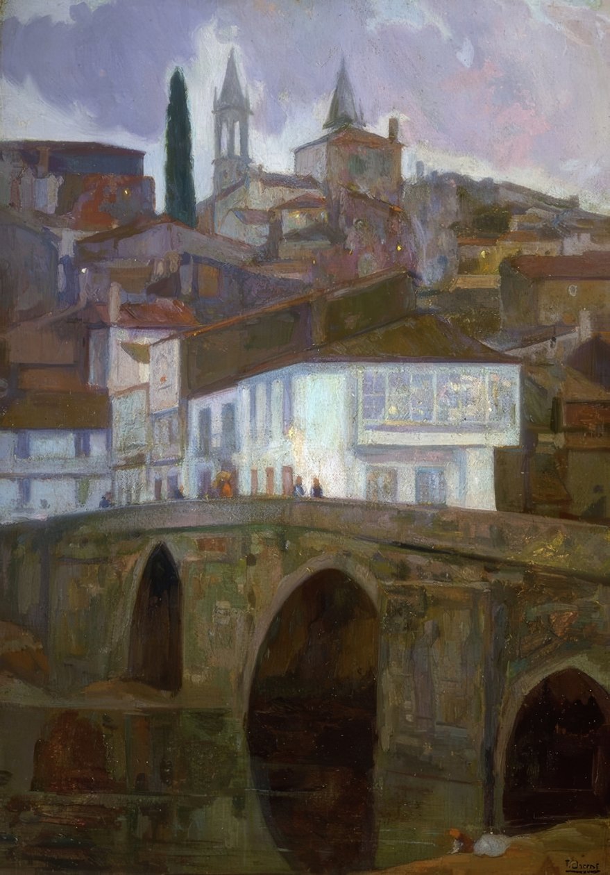 灯光之间（BETANZOS）–OLEO - LIENZO – 1918–90X62 CM– 作者 弗朗西斯科·洛伦斯·迪亚兹