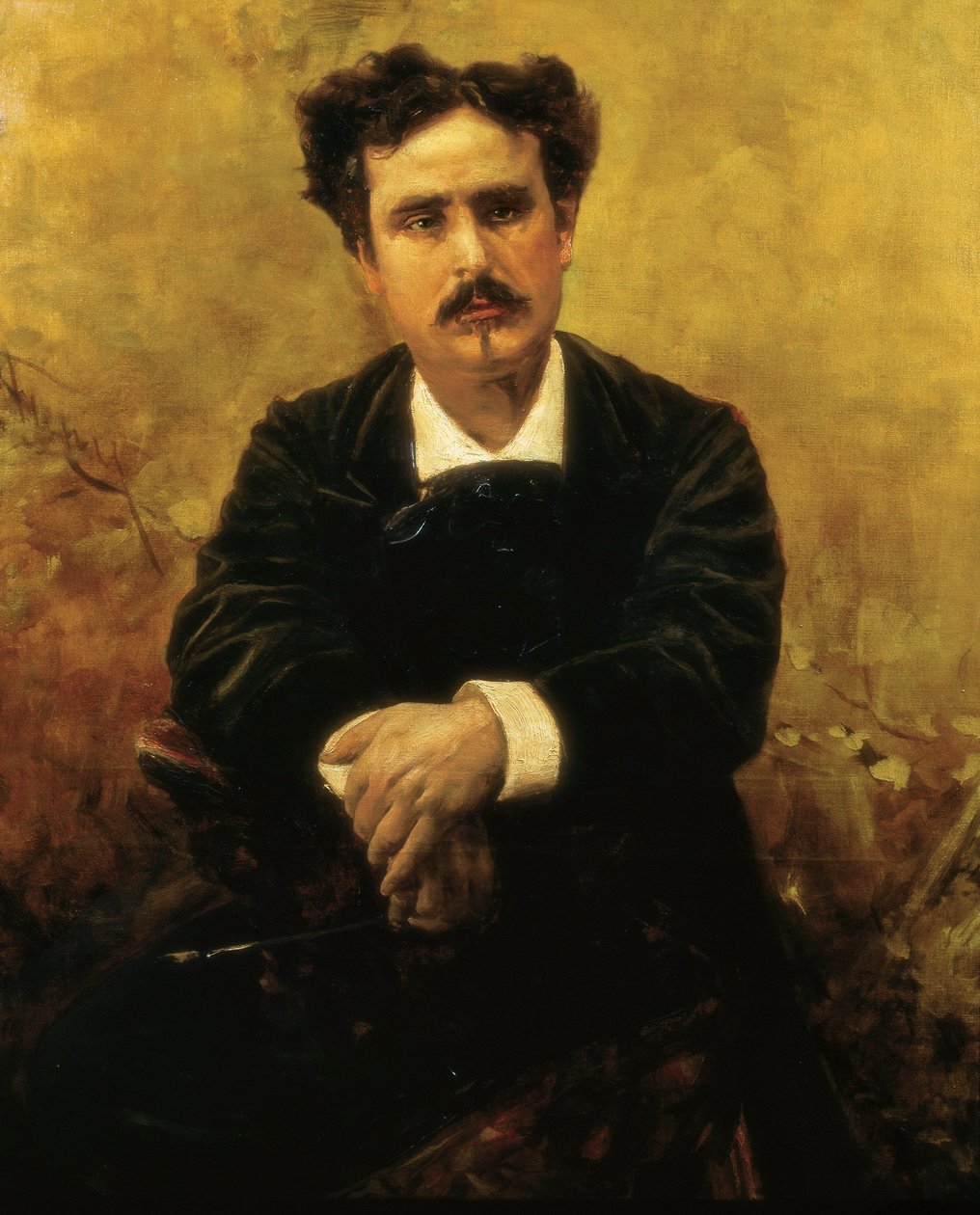 西班牙画家马里亚诺-福尔图尼（1838-1874）的肖像，弗朗西斯科-佩拉尔塔（1837-1897）的画作，19世纪。 作者 弗朗西斯科·佩拉尔塔·德尔坎普