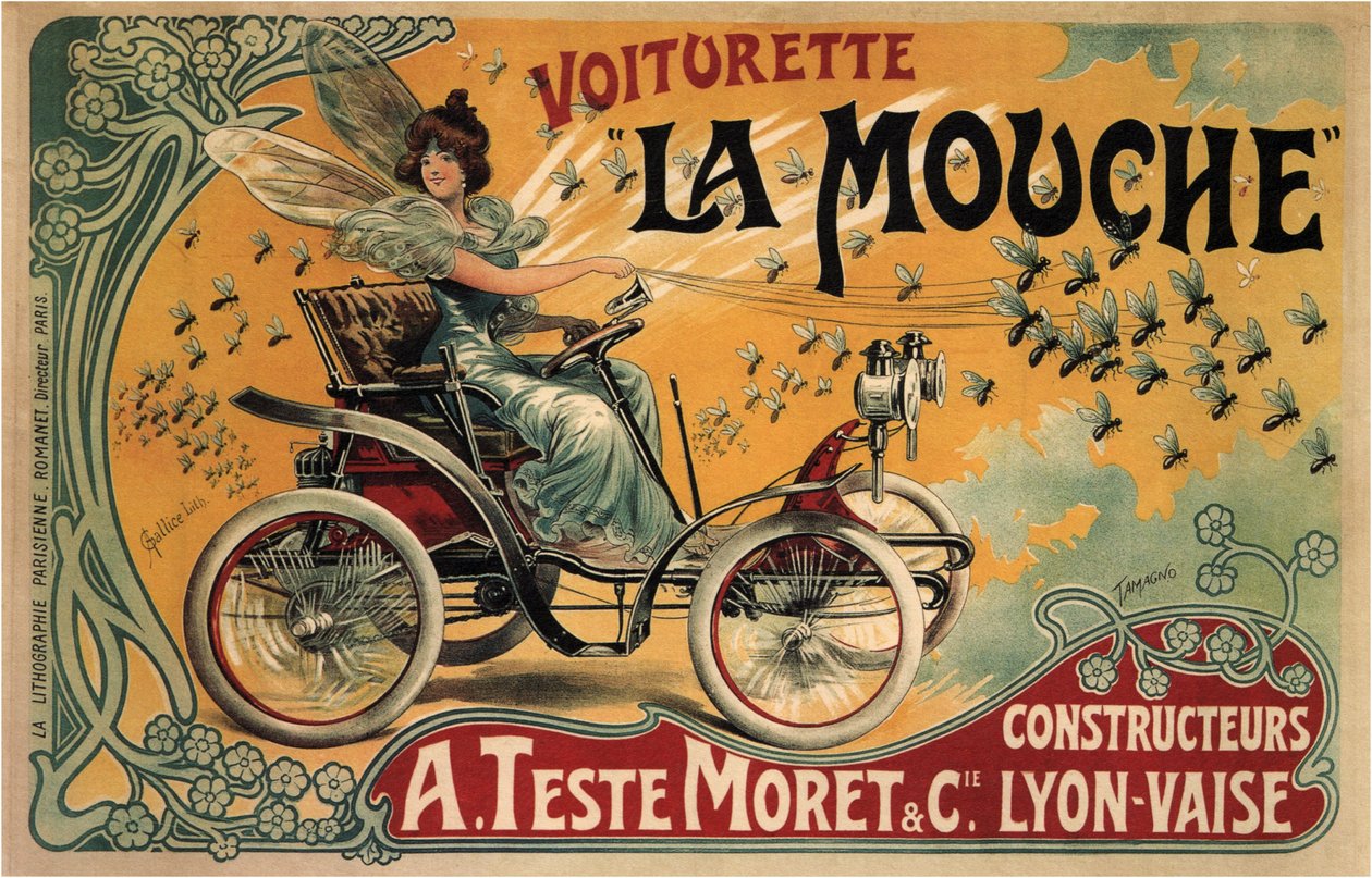 La Mouche购物车，1900年 作者 弗朗西斯科·塔玛格诺