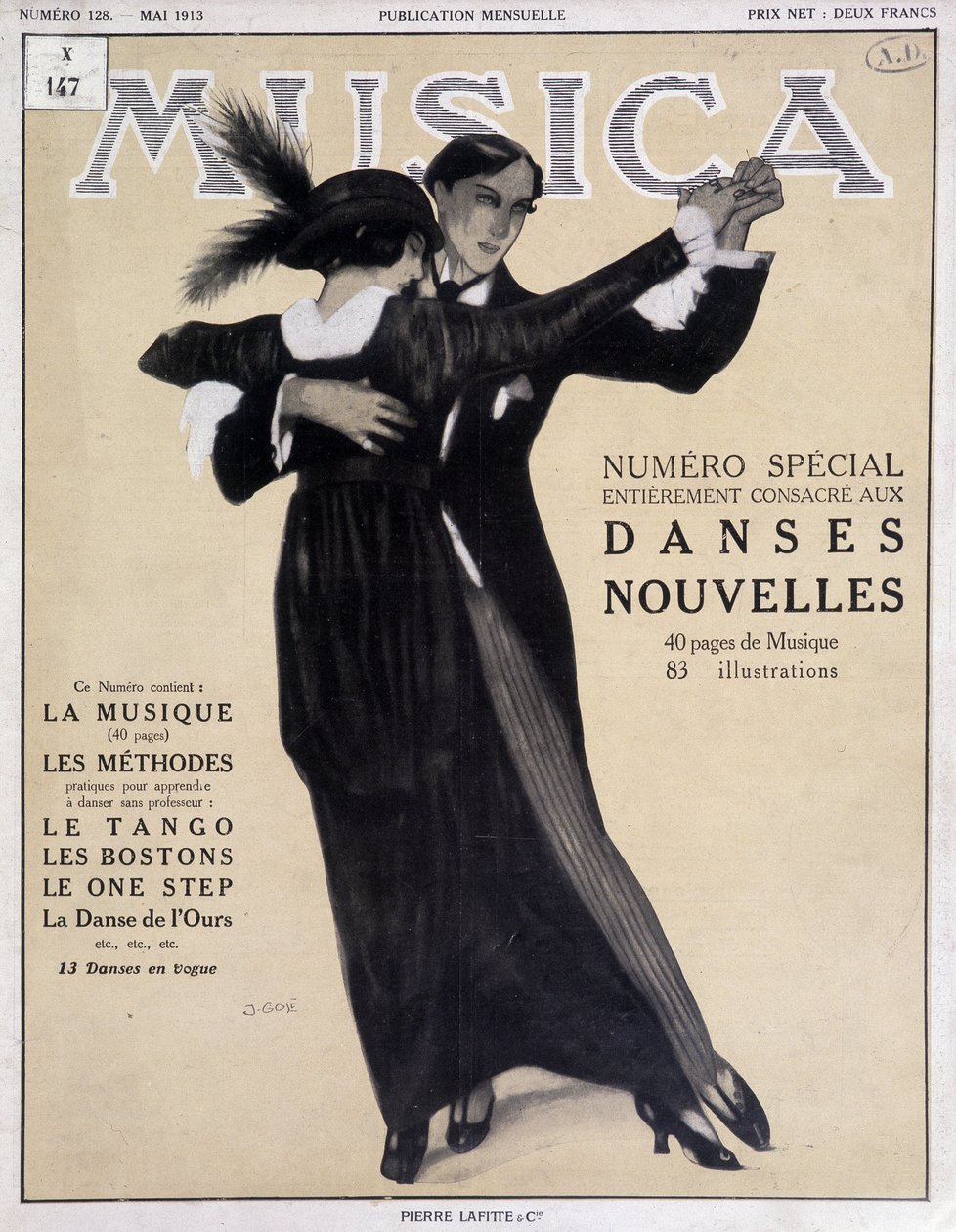Numero special dances nouvelles（情侣跳探戈）-Francisco Javier Gose（1876-1915）在“Musica””中的插图，1913 年 5 月 作者 弗朗西斯科·泽维尔·戈塞