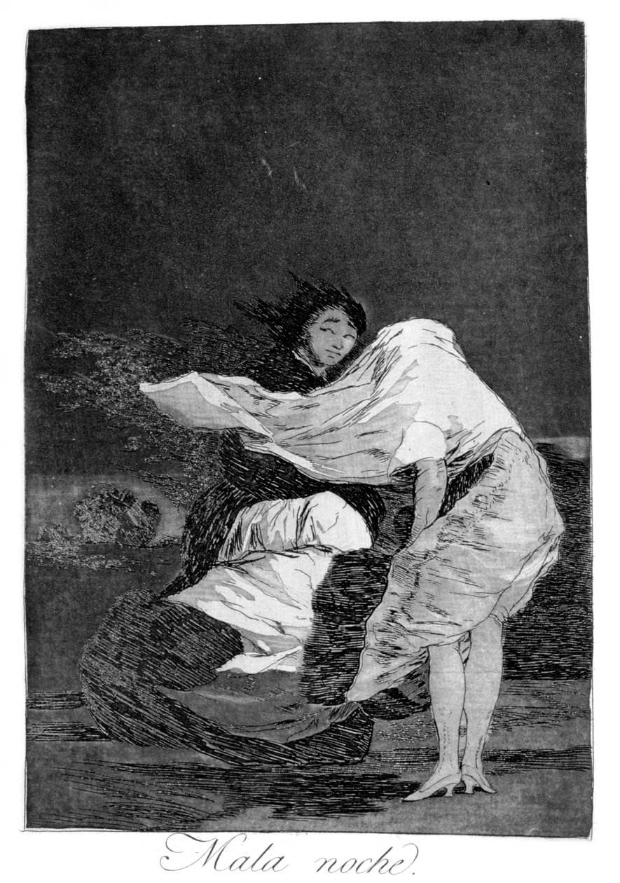 糟糕的夜晚，1799年 作者 弗朗西斯科·德·戈雅