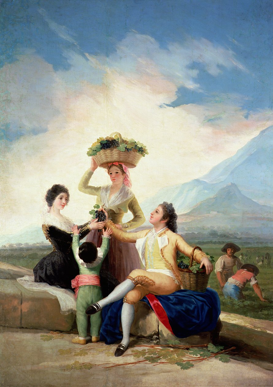 秋天，或葡萄收获，1786-87 作者 弗朗西斯科·德·戈雅