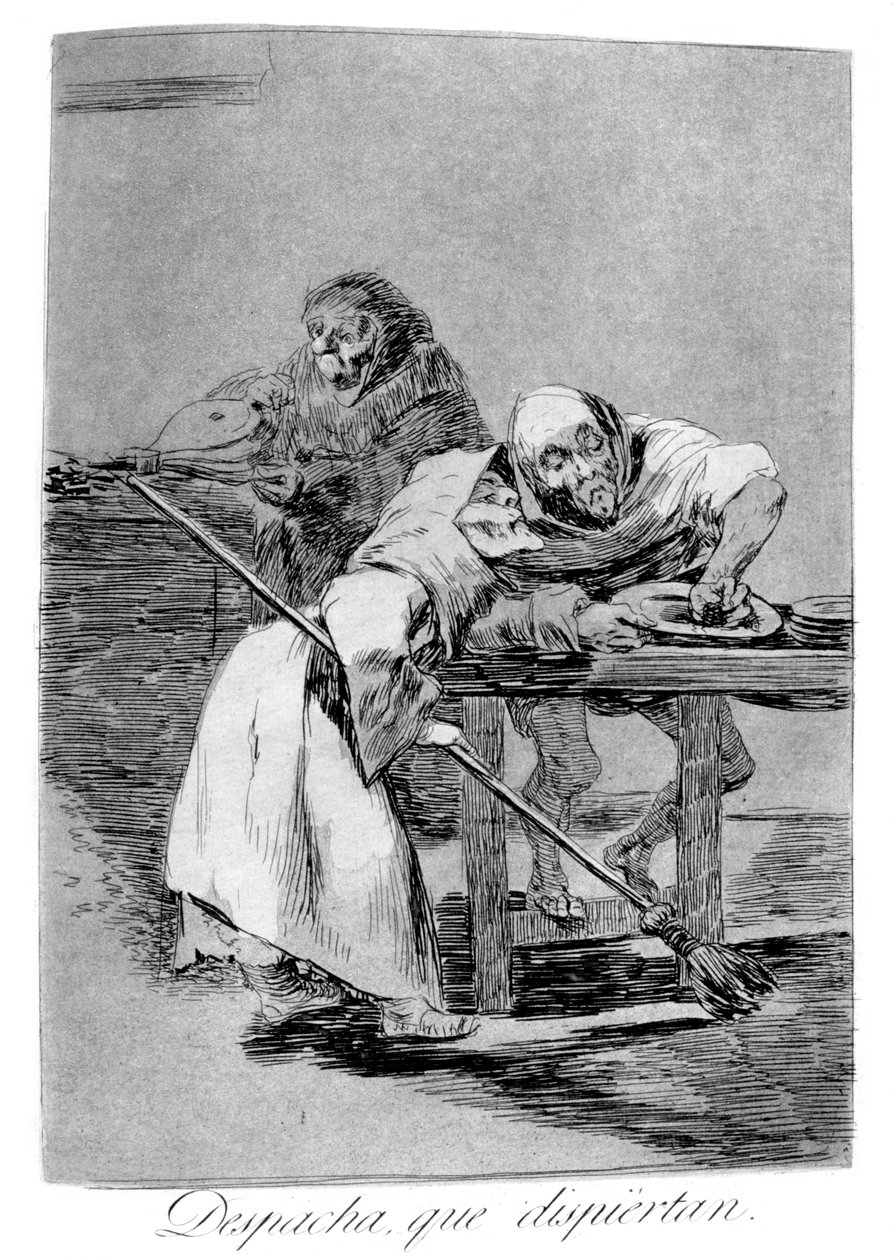 快点，他们醒了，1799年 作者 弗朗西斯科·德·戈雅
