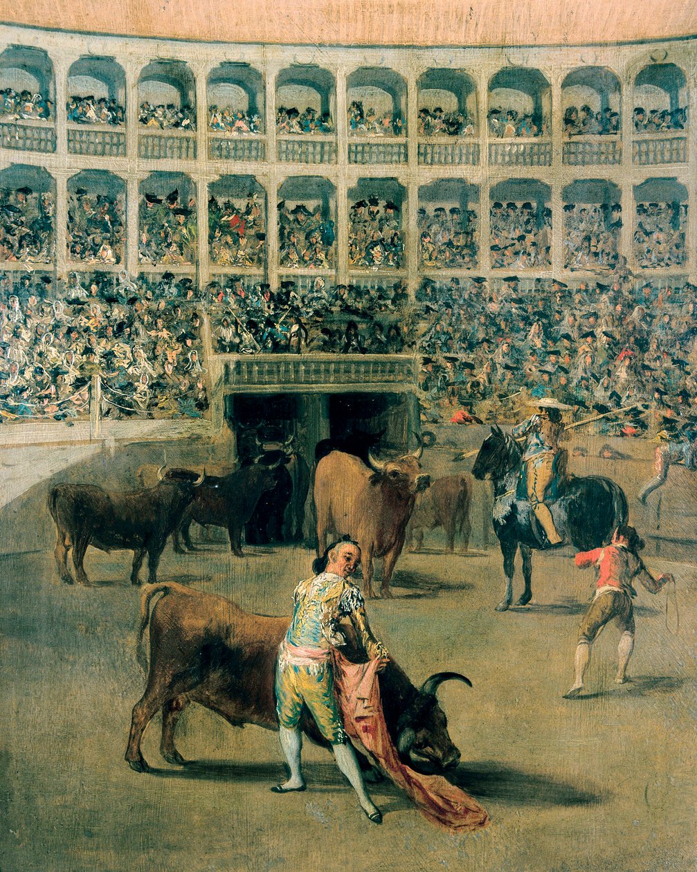 Bullfighting with a cape or the blows of the cape. Painting on metal by Francisco de Goya y Lucientes (1746-1828). 1793. 作者 弗朗西斯科·德·戈雅