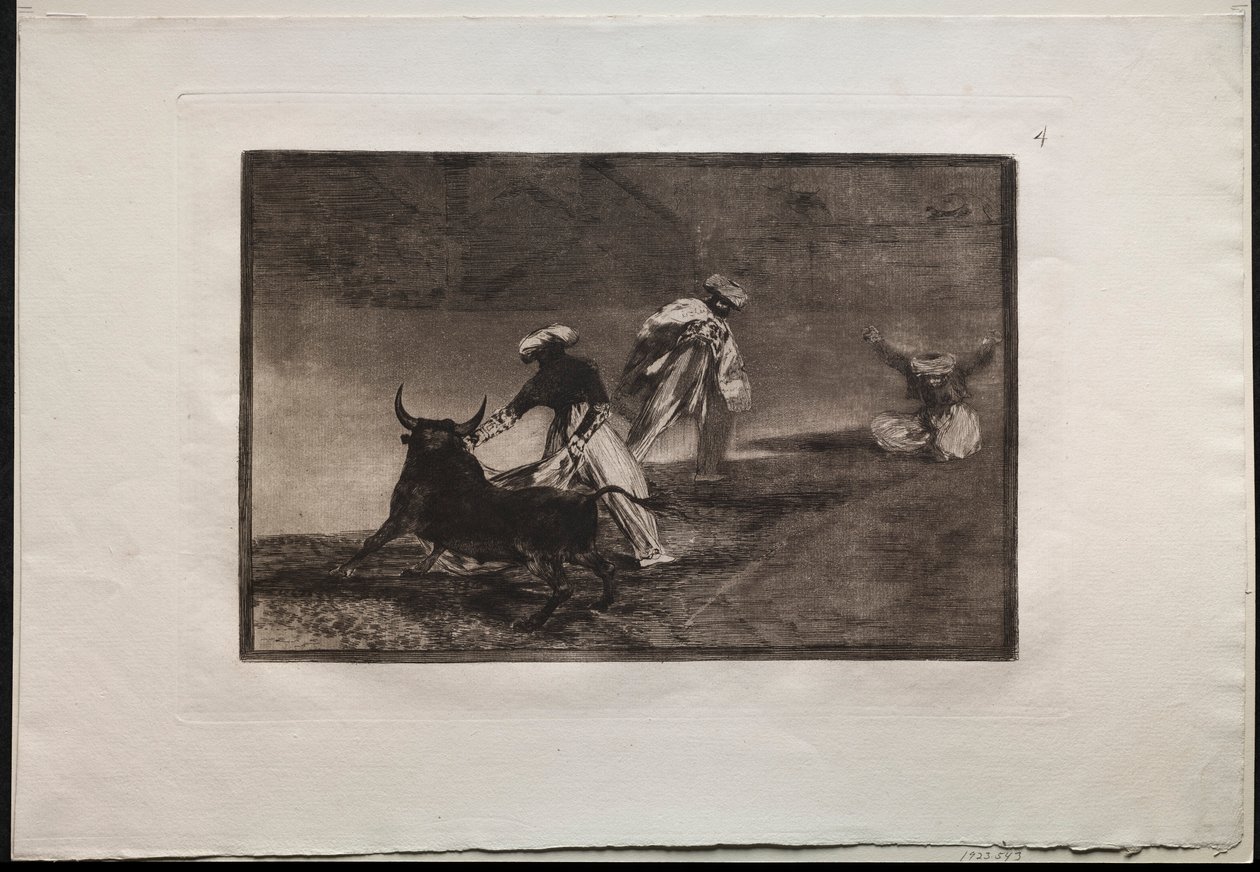 斗牛：1876年，他们与海角一起玩耍。 作者 弗朗西斯科·德·戈雅