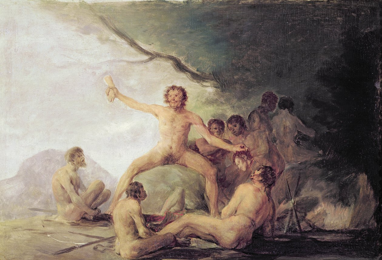 Cannibals品尝人类遗骸，c.1800-08（对83503） 作者 弗朗西斯科·德·戈雅