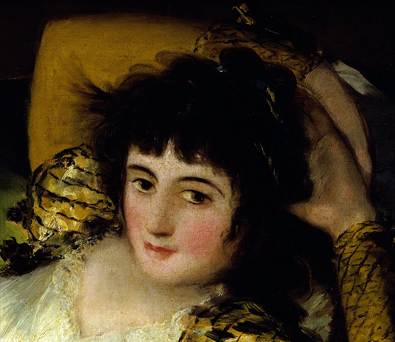 Detail of “” La maja vestida”” (The dressed cutie) Painting by Francisco de Goya (1746-1828) 19th century Sun. 0,95x1,88 m Madrid. Musee Du Prado. 作者 弗朗西斯科·德·戈雅