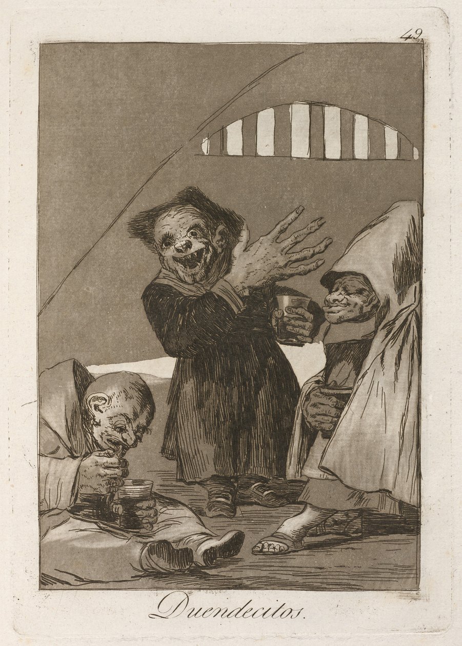 小精灵。妖精。从洛斯·卡普里科斯（Los Caprichos），1797-1798年 作者 弗朗西斯科·德·戈雅