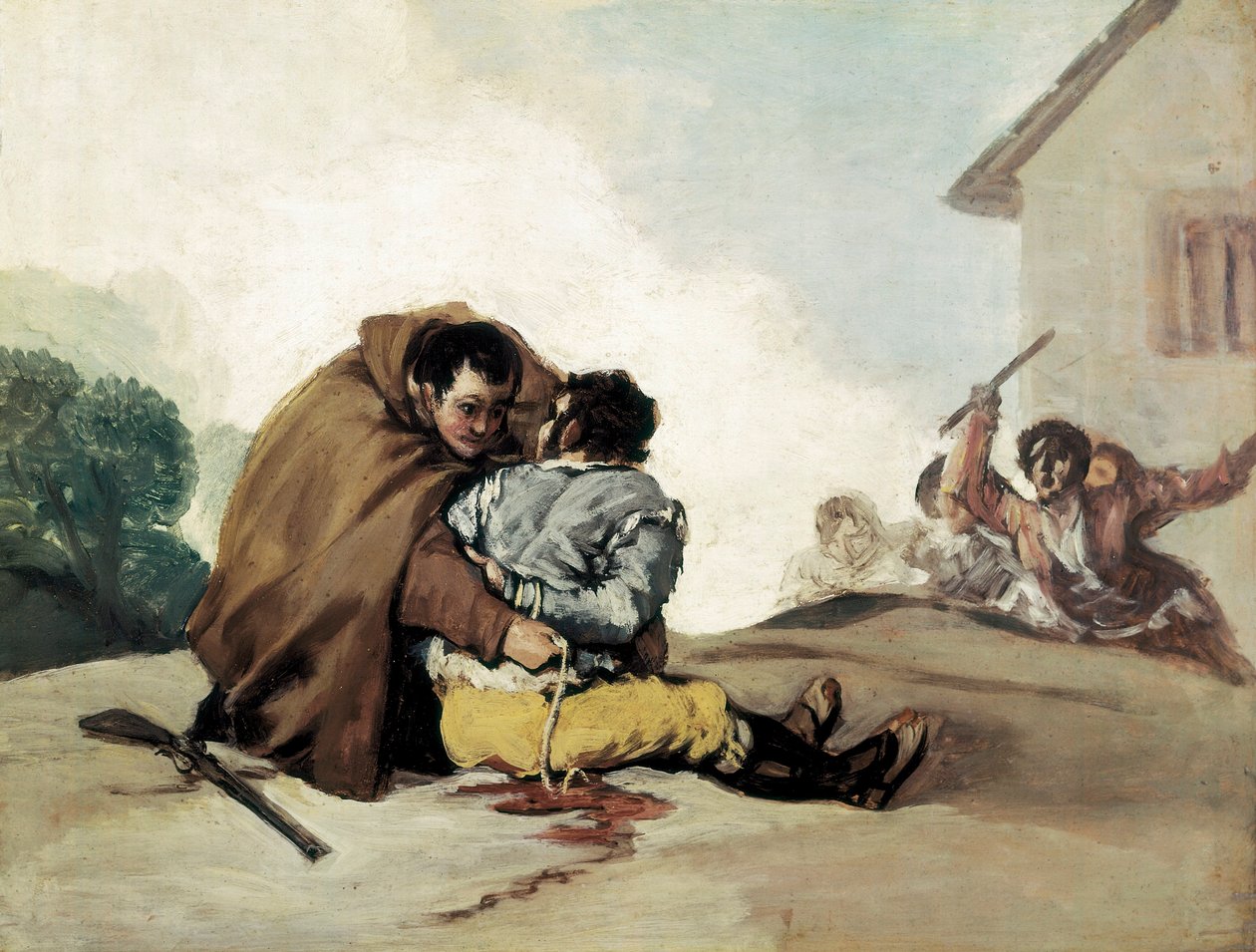 Friar Pedro Binds El Maragato with a Rope, painting by Francisco de Goya 作者 弗朗西斯科·德·戈雅
