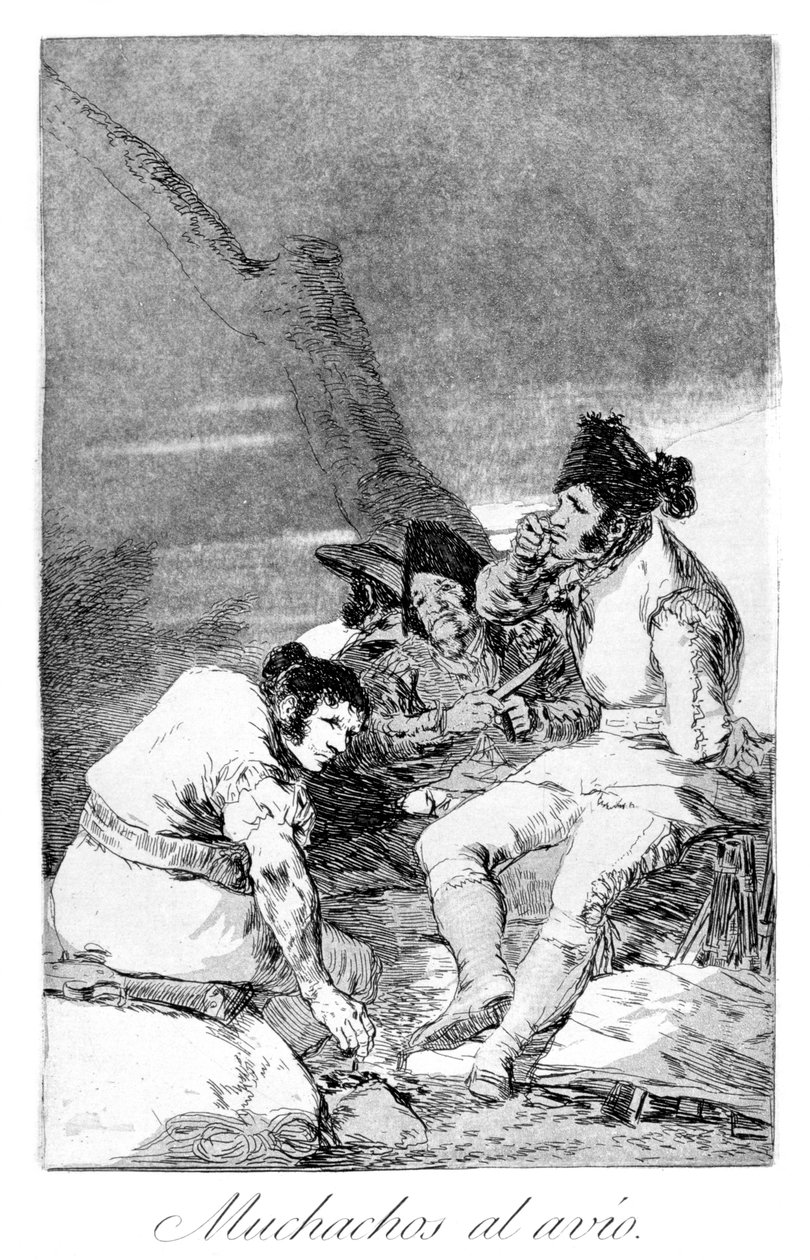 小伙子们准备好了，1799年 作者 弗朗西斯科·德·戈雅