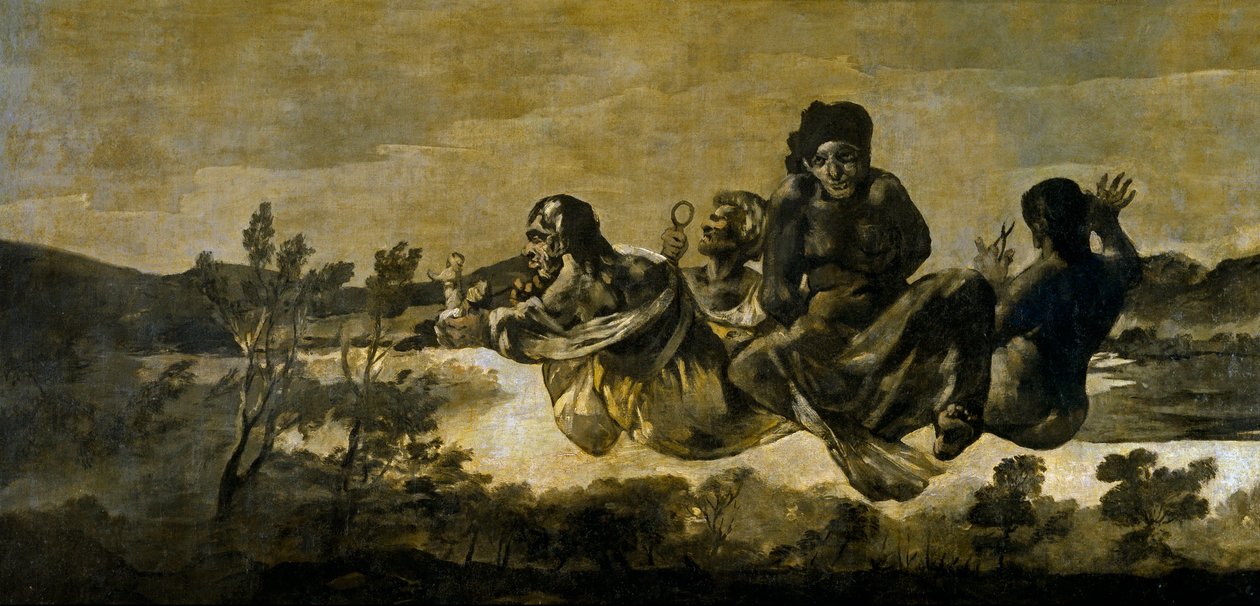 ""Les moires"" (les Parques) Atropos (The Fates) Peinture de Francisco Goya (1746-1828) 1820-1823 Dim 123x266 cm Museo del Prado, Madrid 作者 弗朗西斯科·德·戈雅