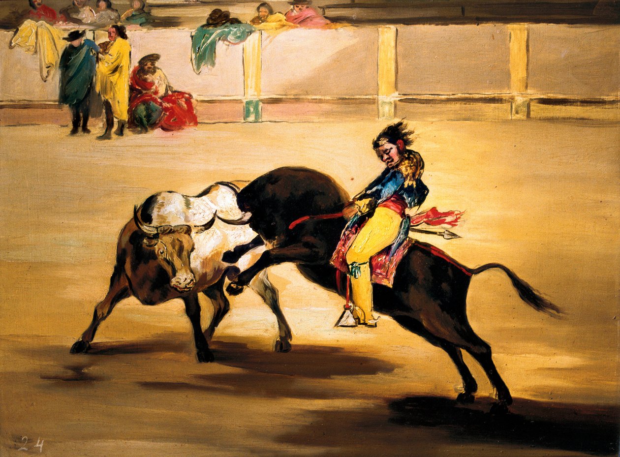Mariano Ceballos called "the Indian" on the back of a bull breaks his pike in the arenas of Madrid, c. 1810 (painting) 作者 弗朗西斯科·德·戈雅