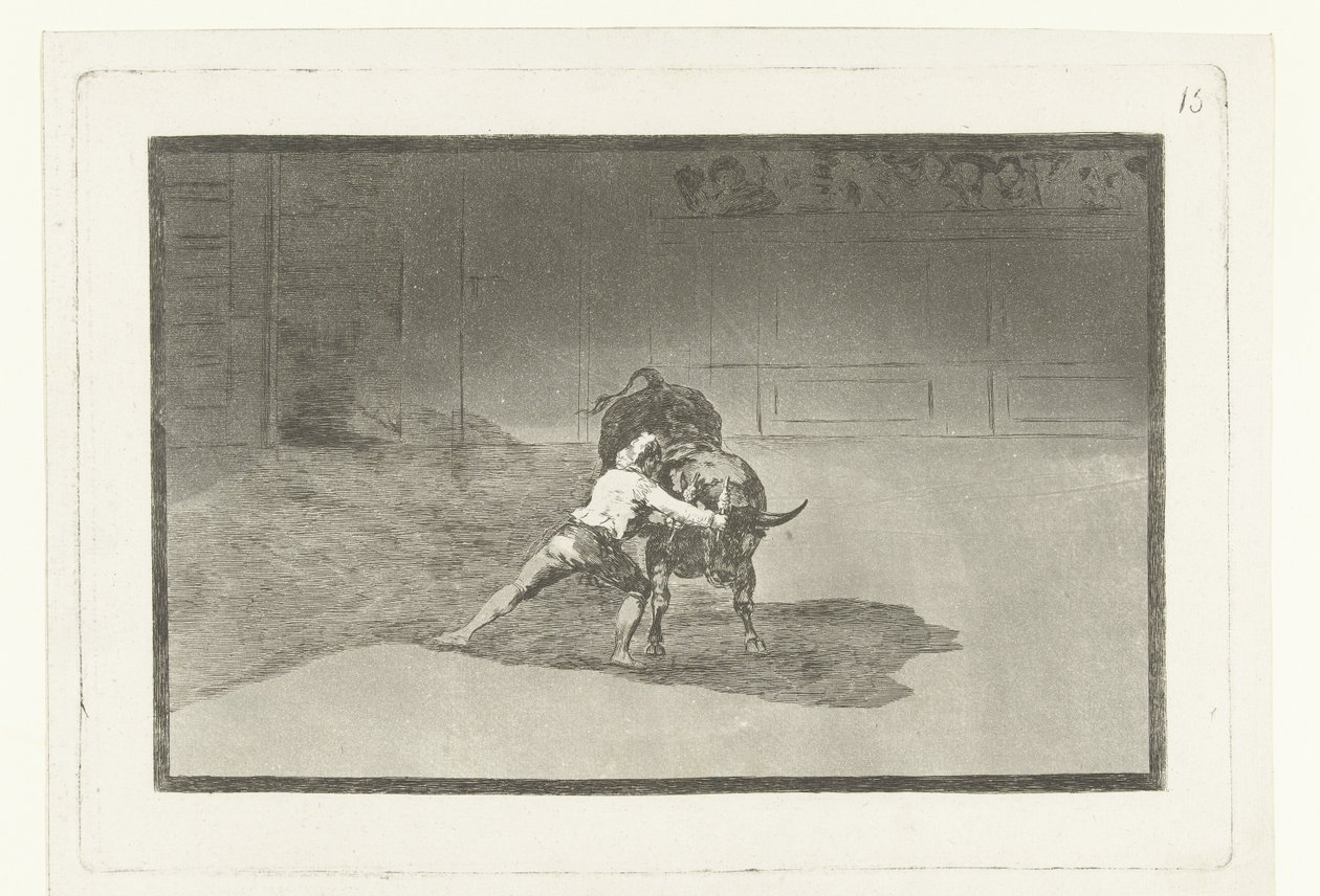 马丁乔与公牛搏斗
El famoso Martincho poniendo banderillas al quiebro
斗牛（系列名称）
La Tauromaquia（系列标题） 作者 弗朗西斯科·德·戈雅