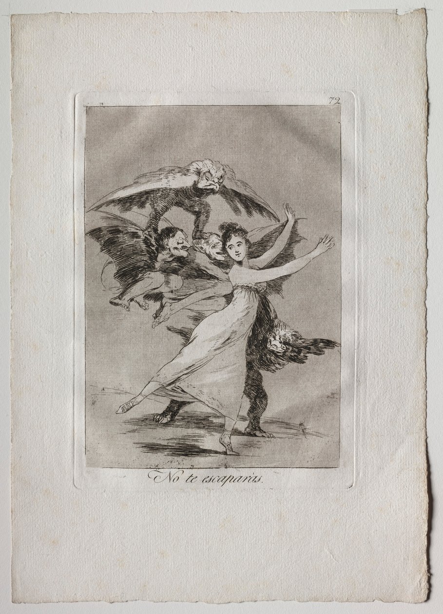 Ochenta Caprichos：《你不会逃脱》，1793-1798年。 作者 弗朗西斯科·德·戈雅