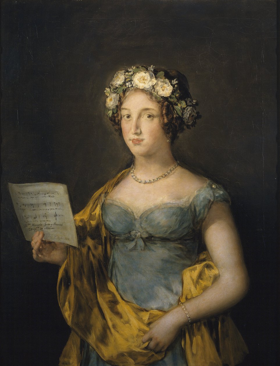 ManuelaTéllezGirón和Pimentel肖像1794-1838，阿兰特斯公爵夫人，1816年 作者 弗朗西斯科·德·戈雅