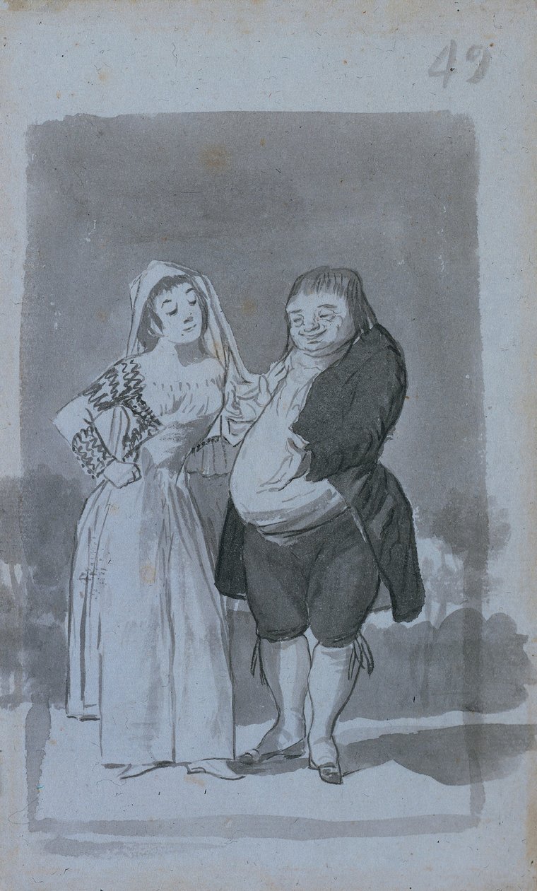妓女诱人的胖子，丑陋，1796-97年。 作者 弗朗西斯科·德·戈雅