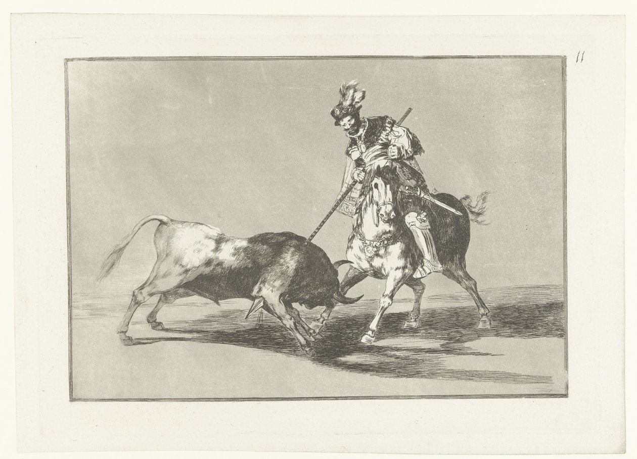 罗德里戈-迪亚斯-德-维瓦尔又刺中一头公牛
El Cid Campeador 为另一头公牛拔枪
斗牛（系列名称）
斗牛（系列标题） 作者 弗朗西斯科·德·戈雅
