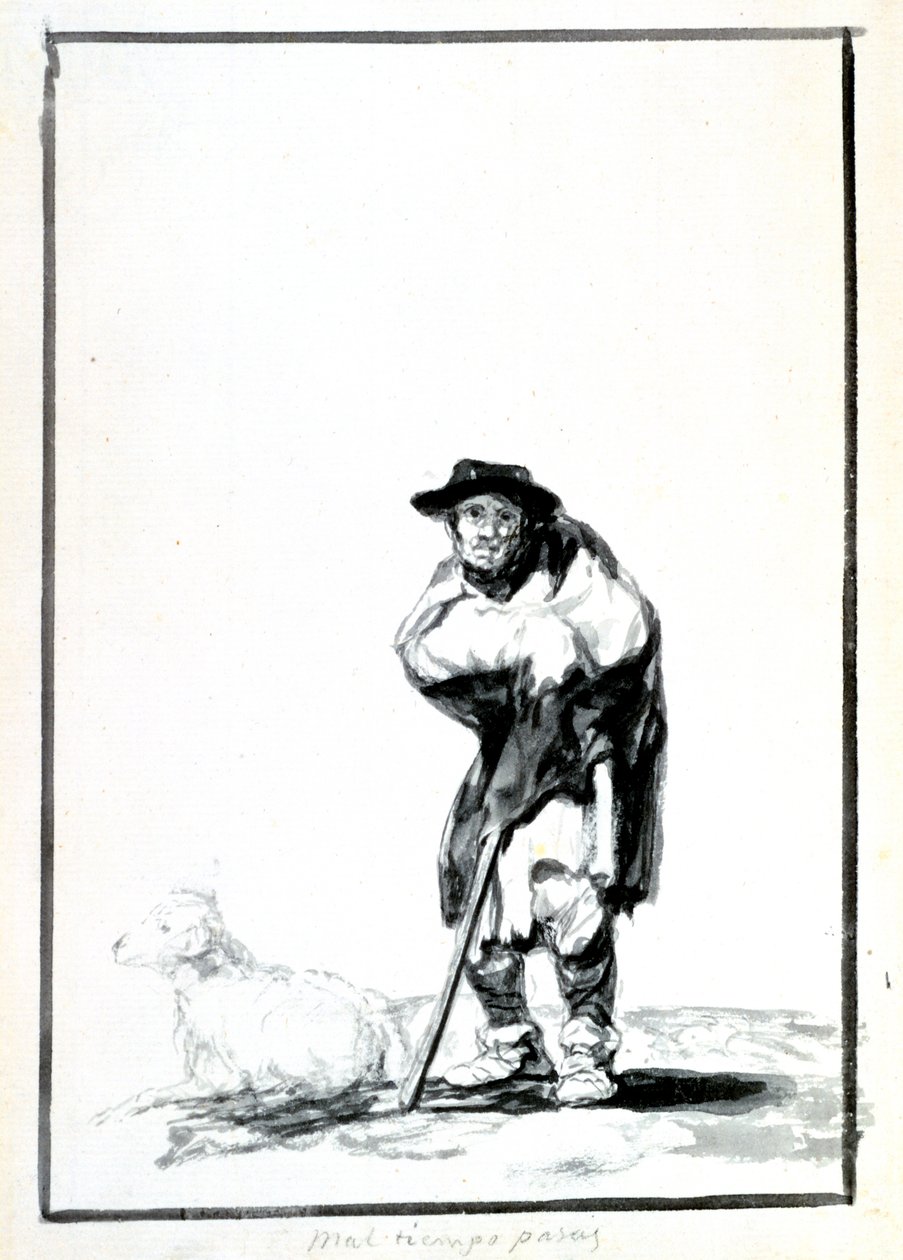 牧羊人，c1760-1820 作者 弗朗西斯科·德·戈雅