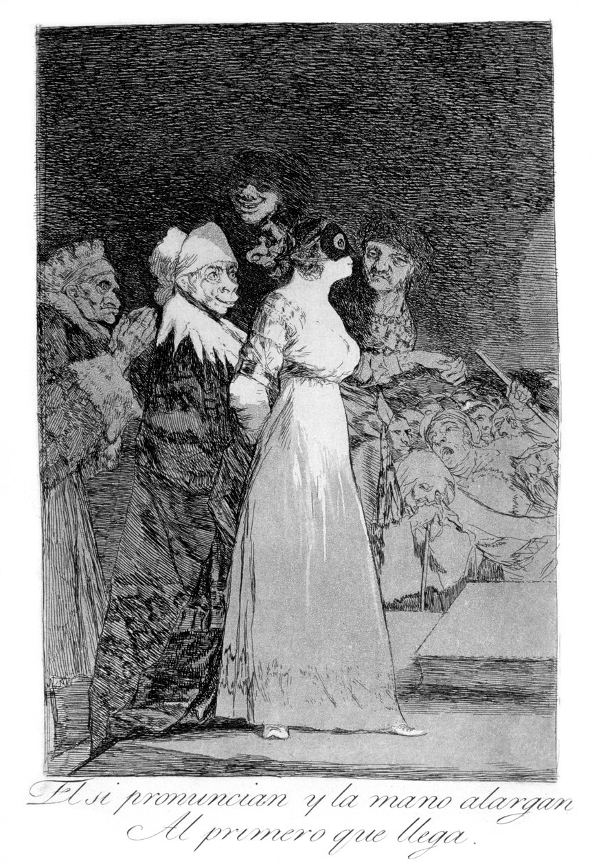 他们说可以，并向第一个来的人伸出援手，1799年 作者 弗朗西斯科·德·戈雅