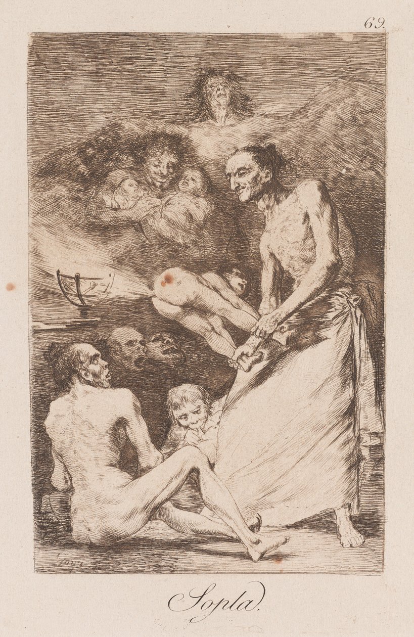 Wind, late 18th-early 19th century (print) 作者 弗朗西斯科·德·戈雅