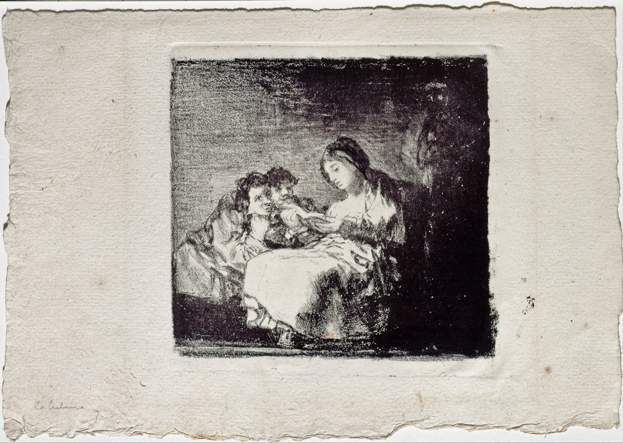 女人读给两个孩子La lectura，1819-1825年 作者 弗朗西斯科·德·戈雅