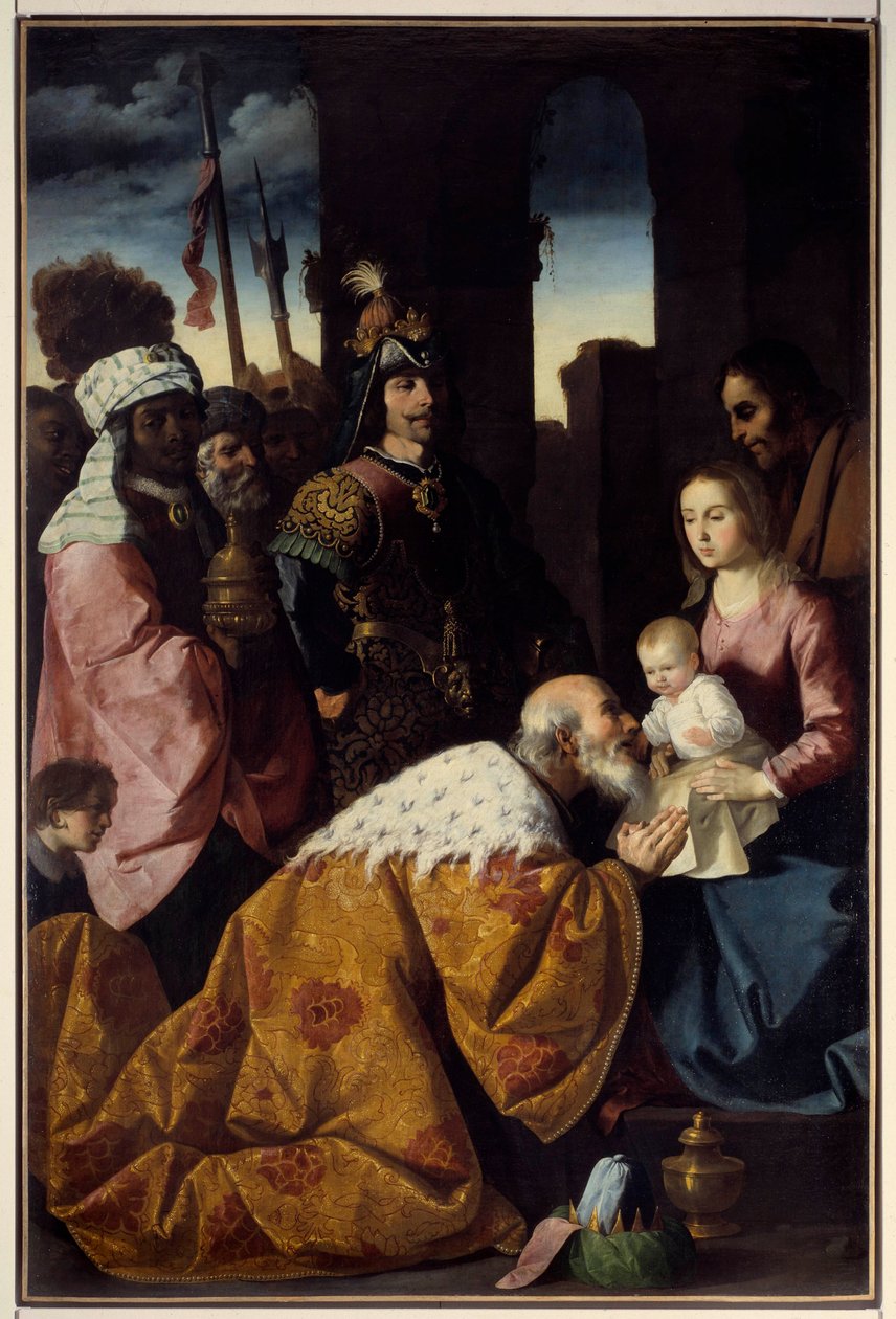 Adoration of the Magi Painting by Francisco de Zurbaran (1598-1664) 1638 Sun. 2,61x1,75 m. Grenoble, Museum of Fine Arts 作者 弗朗西斯科·德祖巴兰
