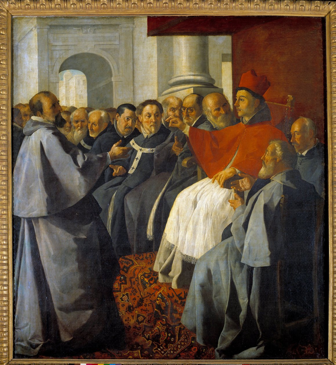 圣博纳文图尔 (San Bonaventura da Bagnoregio) (1221-1274) 在 1274 年在里昂议会由弗朗西斯科·德·祖巴兰 (1598-1664) 绘画 作者 弗朗西斯科·德祖巴兰