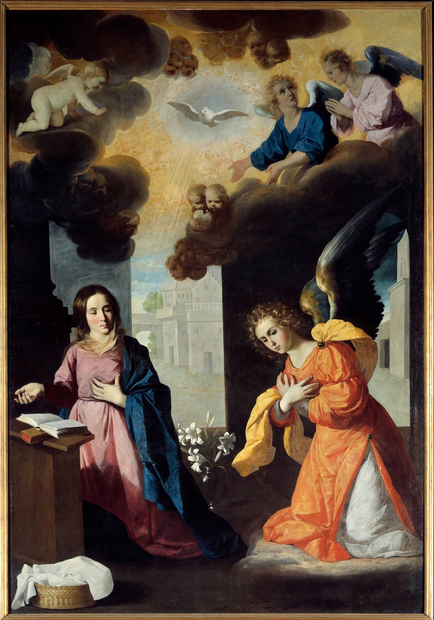 Francisco de Zurbaran (1598-1664) 1638 Sun 的报喜画。 2,67x1,85 米。 格勒诺布尔。 美术博物馆 作者 弗朗西斯科·德祖巴兰