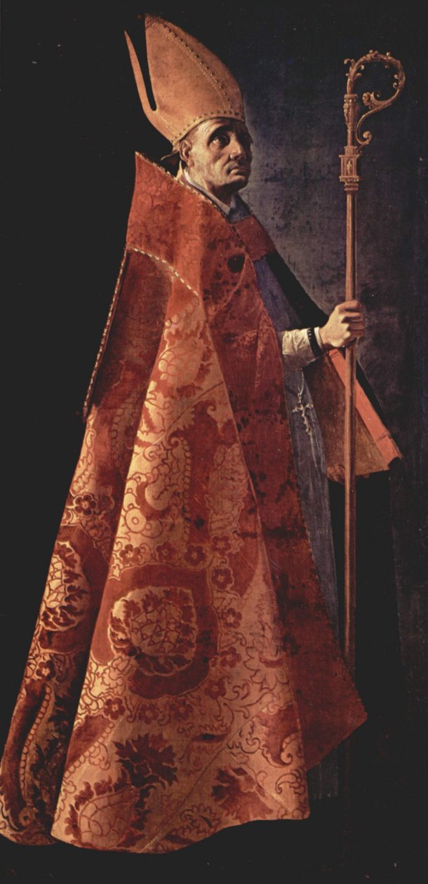 西班牙语：Santo Obispo Saint Ambrose 作者 弗朗西斯科·德祖巴兰