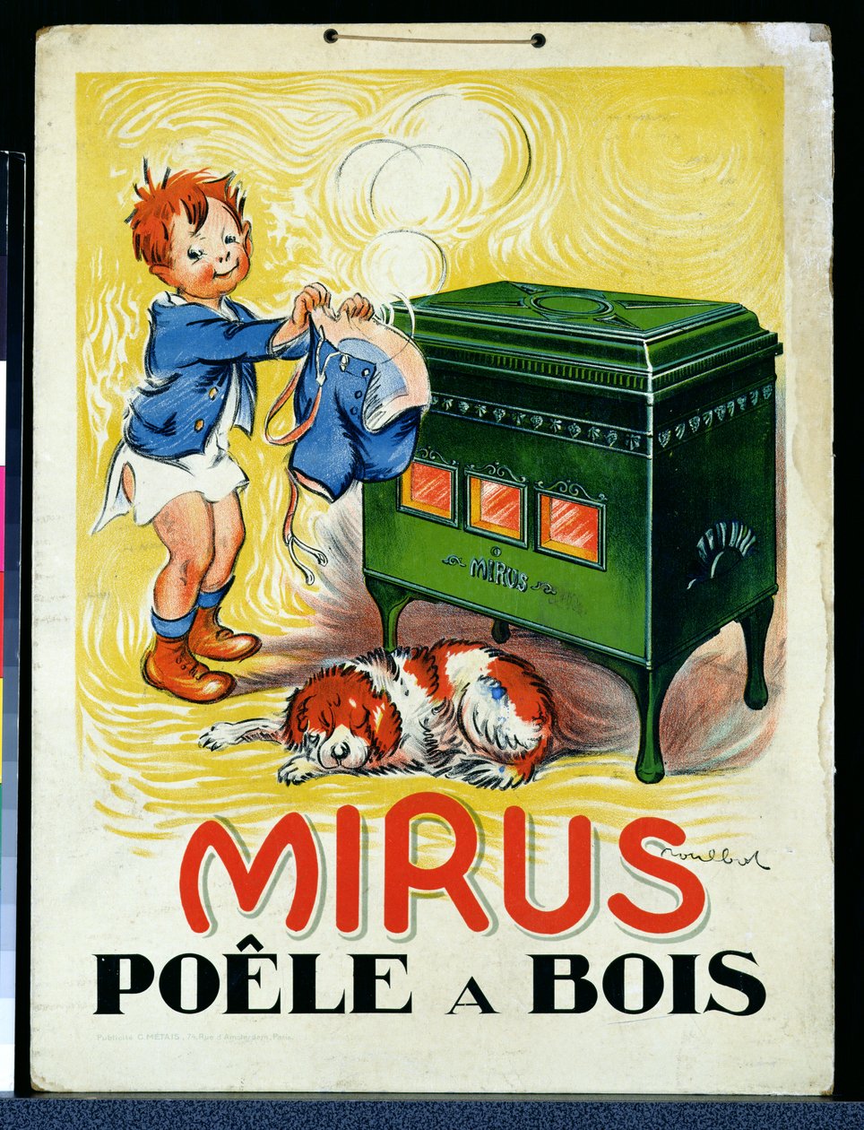 “Mirus”燃木炉的广告（彩色平版印刷） 作者 弗朗西斯·波尔博特
