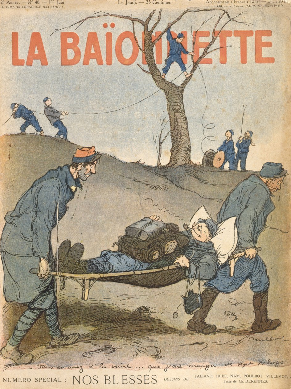 《我们的伤者》，《La Baionette》杂志封面 作者 弗朗西斯·波尔博特