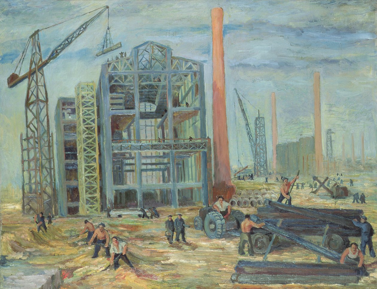 在建筑物，1951年布面油画 作者 弗朗西塞克·祖默科