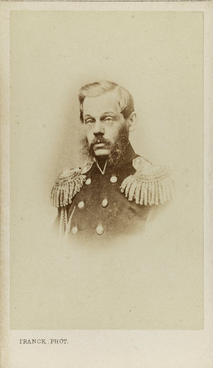 Dmitry Alekseyevich Milyutin伯爵的肖像，1816-1912。 作者 法兰克