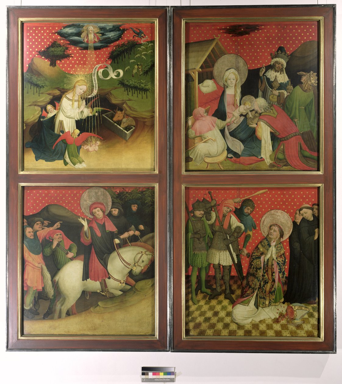 汉堡圣约翰教堂的圣托马斯祭坛，开始于1424年（蛋彩和油画板）。 作者 法兰克·马斯特