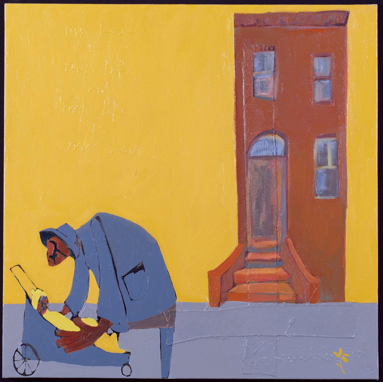 母与子》，2001 年（混合媒介画布） 作者 