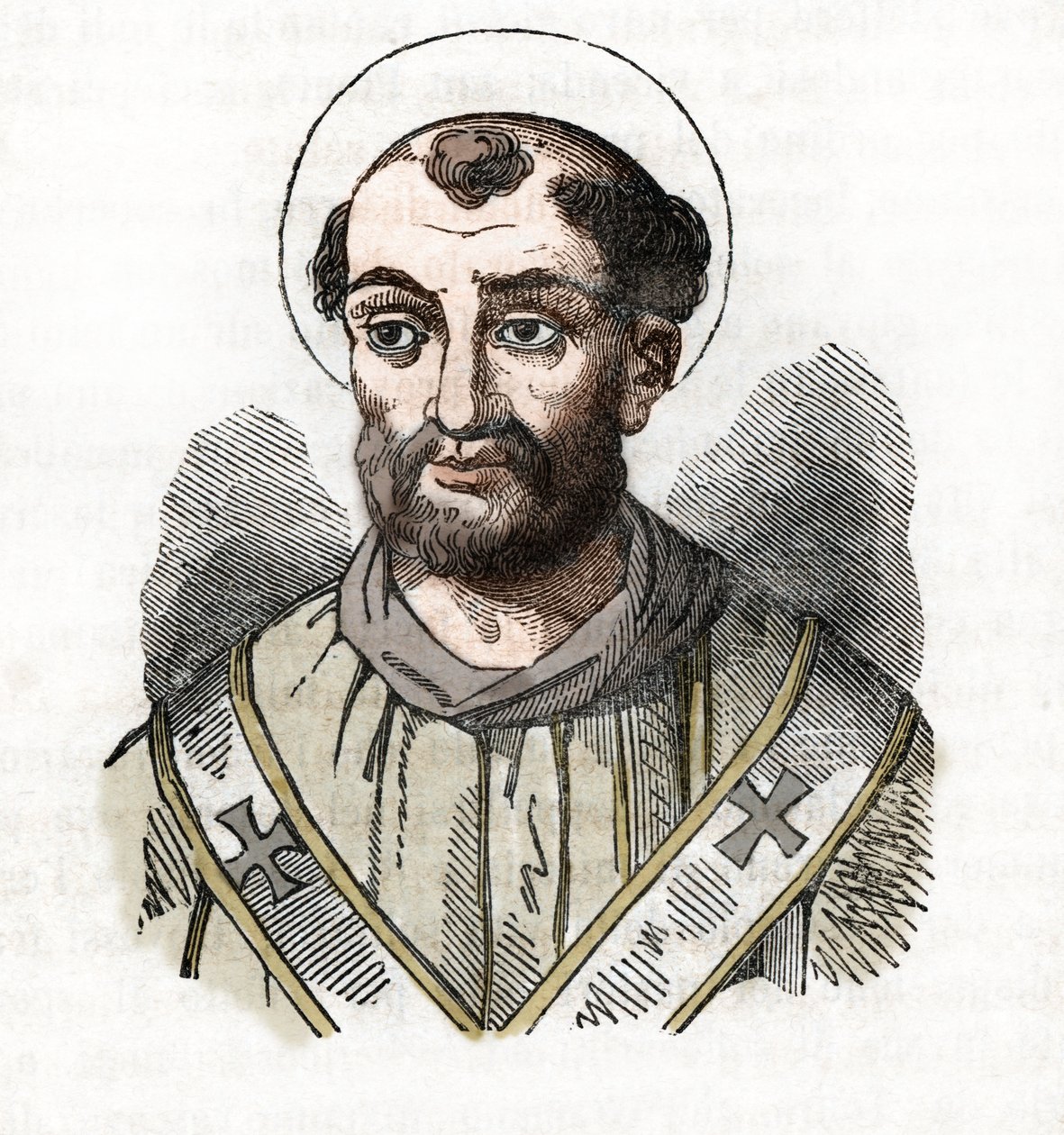 古代：教皇法比安（Fabian 或 Fabiano 或 Fabianus）（236-250 年）的形象 图画来自 Franco Mistrali 的《梵蒂冈的迷雾》。 作者 佛朗哥·米斯特拉利